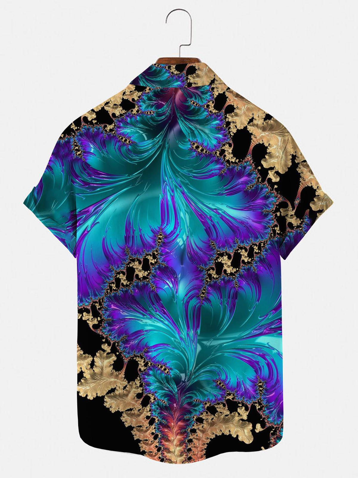 Abstract Men's Shirts With Pocket