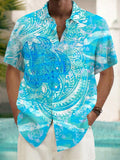 Sea Turtle Short Sleeve Men's Shirts With Pocket