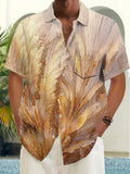 Art Hawaiian Casual Retro Short Sleeve Men's Shirts With Pocket