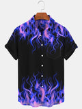 Abstract Flame Men's Shirts With Pocket