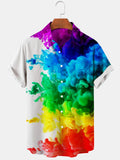 Abstract Gradient Casual Men's Shirts With Pocket