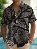 Art Hawaiian Casual Retro Short Sleeve Men's Shirts With Pocket