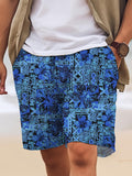 Ethnic Art Hawaiian Casual Retro Men's Shorts With Pocket