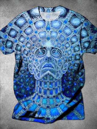 men's skull print shirt front view