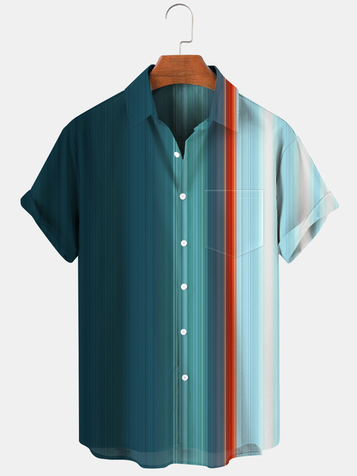 Geometry Short Sleeve Men's Shirts With Pocket