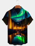 Northern Lights Short Sleeve Men's Shirts With Pocket