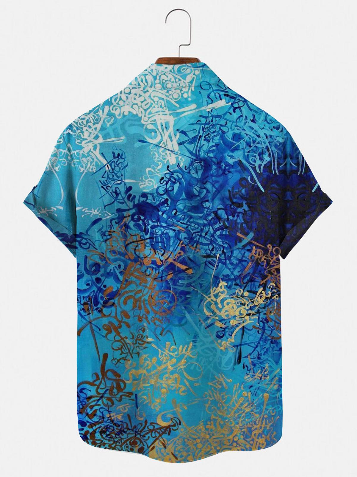 Abstract Men's Shirts With Pocket