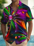 Art Hawaiian Casual Retro Short Sleeve Men's Shirts With Pocket