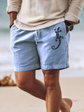 Breathable Fabric Art Hawaiian Casual Retro Men's Shorts With Pocket