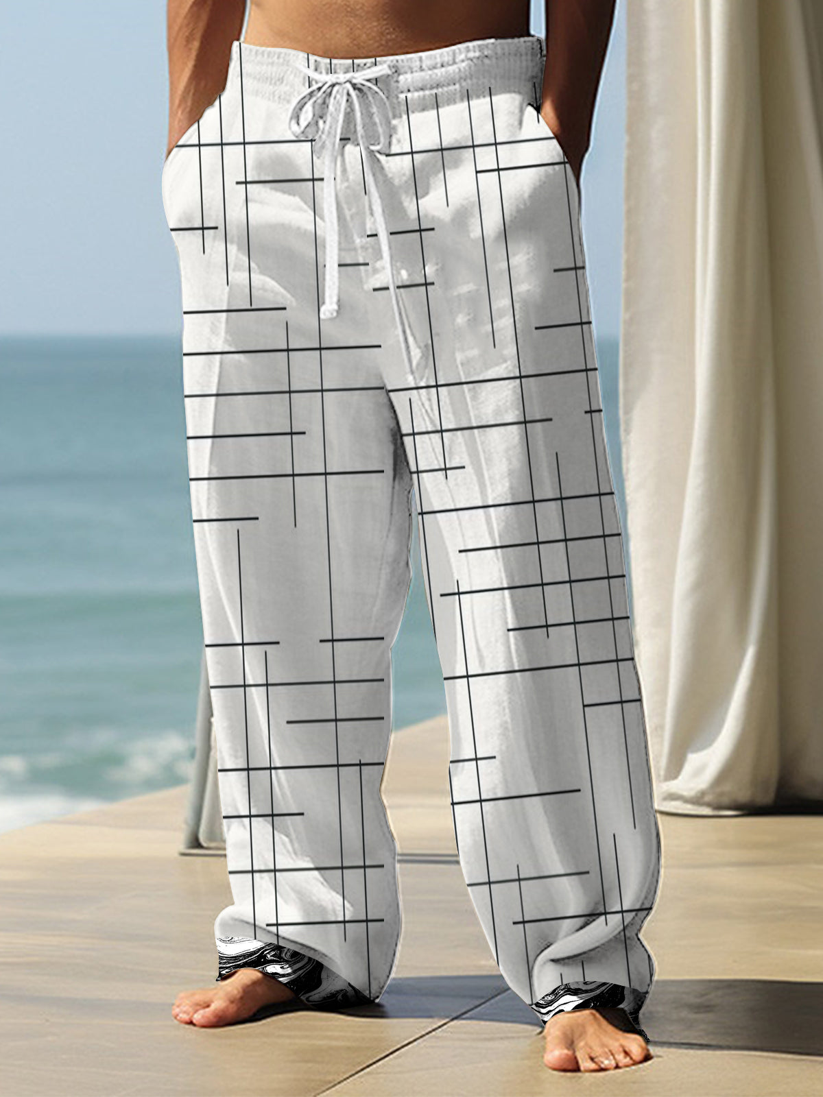 Hawaiian Geometry Casual Art Men's Casual Elastic Waist Pants