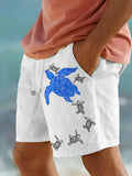 Art Hawaiian Casual Retro Men's Shorts With Pocket