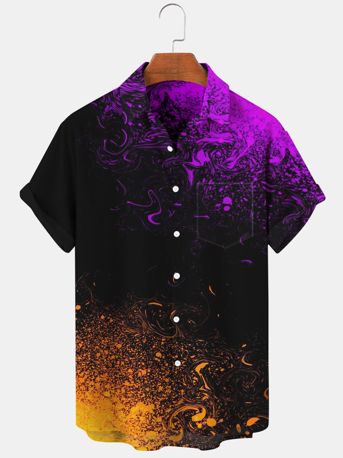 Abstract Men's Shirts With Pocket