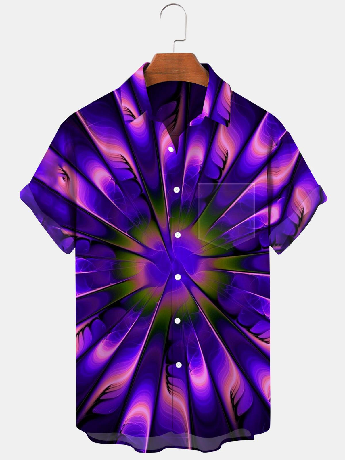 Abstract Men's Shirts With Pocket