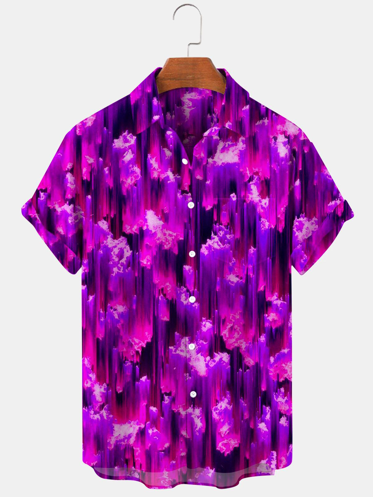 Abstract Print Men's Shirts With Pocket