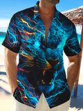 Art Hawaiian Casual Retro Short Sleeve Men's Shirts With Pocket