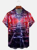 3D Art Hawaiian Casual Retro Short Sleeve Men's Shirts With Pocket