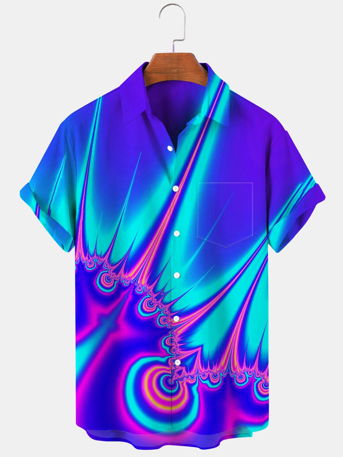 Abstract Gradient Men's Shirts With Pocket