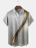 Geometry Short Sleeve Men's Shirts With Pocket