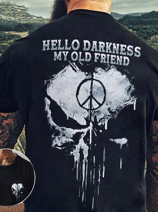 men's skull print shirt front view
