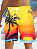 Art Hawaiian Casual Retro Men's Shorts With Pocket