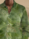Abstract Print Long Sleeve Men's Shirts With Pocket