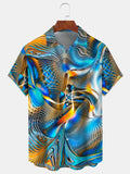 Art Hawaiian Casual Retro Short Sleeve Men's Shirts With Pocket