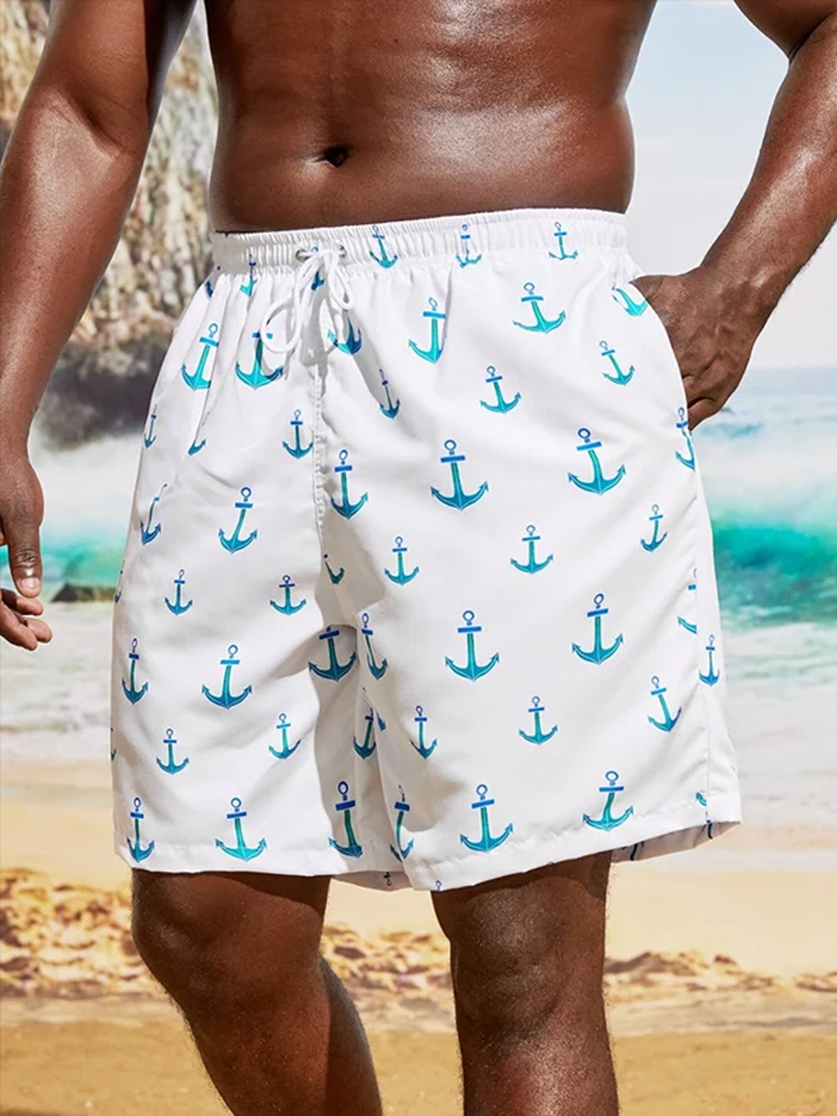 Art Hawaiian Casual Retro Men's Shorts With Pocket