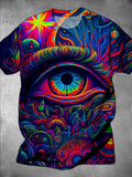 Eyes Round Neck Short Sleeve Men's T-shirt