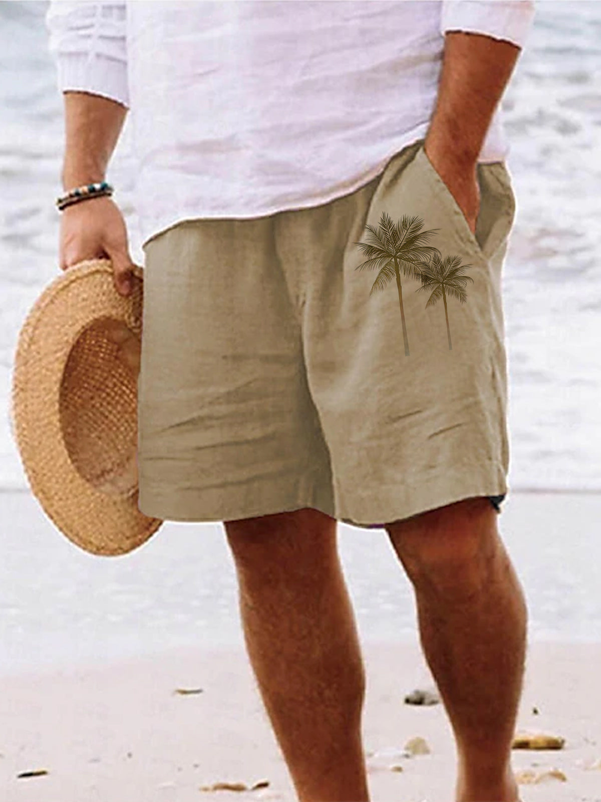 Art Hawaiian Casual Retro Men's Shorts With Pocket