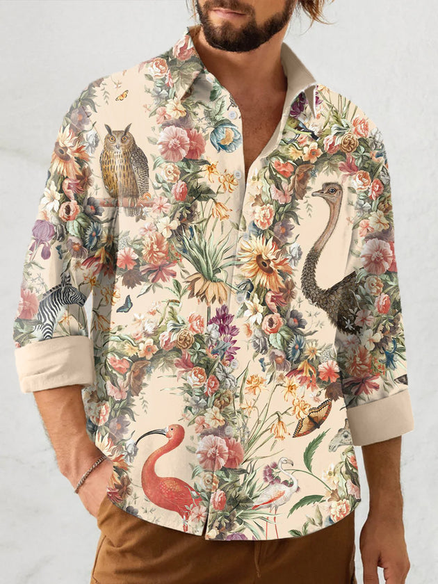 men's animal print shirt front view
