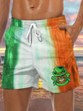 20240106,wjp,St. Patrick’s Day,Shamrock,Color Matching Men's Shorts With Pocket
