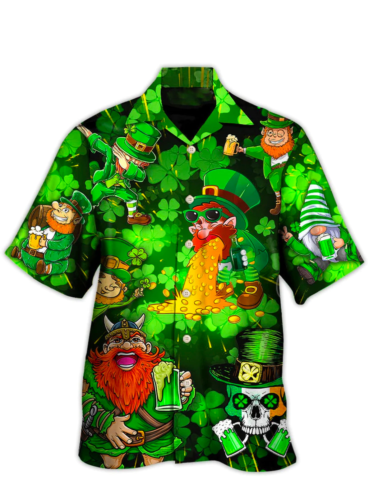 St Patrick Festival Men's Cuban Collar Short Sleeve Shirt