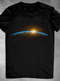 Sunrise Over Earth Round Neck Short Sleeve Men's T-shirt