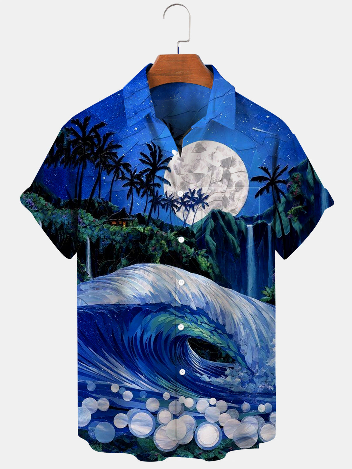 Hawaiian Beach Short Sleeve Men's Shirts With Pocket