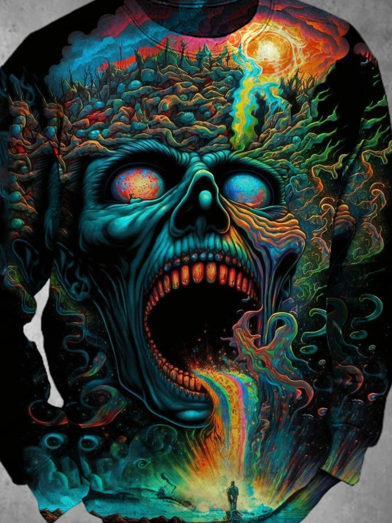 Skull Round Neck Short Sleeve T-Shirt