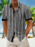 Art Hawaiian Casual Retro Short Sleeve Men's Shirts With Pocket