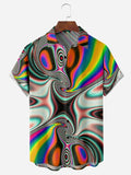 Abstract Casual Men's Shirts With Pocket