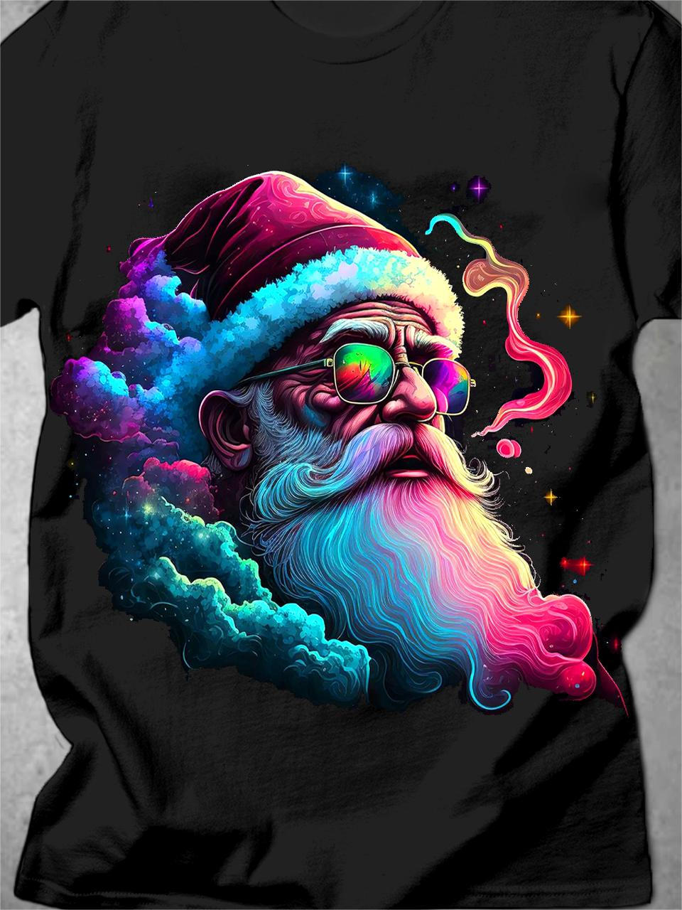 Santa Claus Round Neck Short Sleeve Men's T-shirt