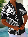 Art Hawaiian Casual Retro Short Sleeve Men's Shirts With Pocket