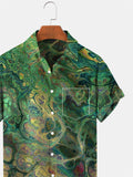 Abstract Short Sleeve Men's Shirts With Pocket