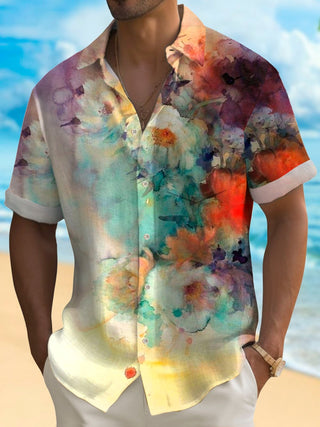 men's floral shirt front view