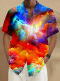 Cloud Short Sleeve Men's Shirts With Pocket