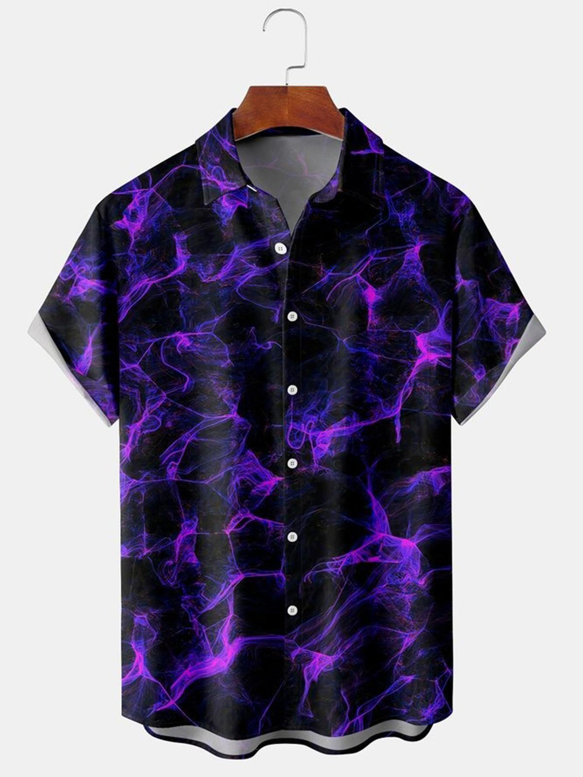 Abstract Casual Men's Shirts With Pocket