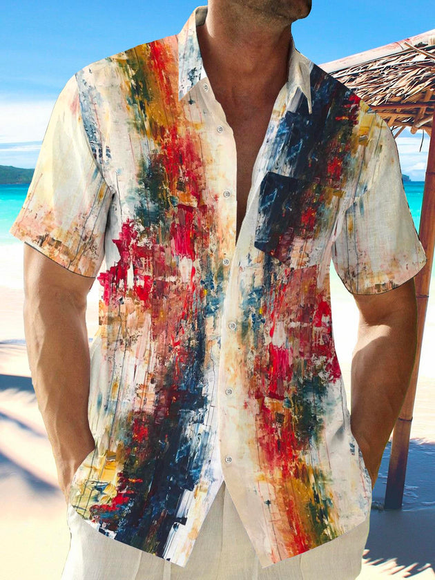 men's art print shirt front view