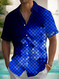 Geometry Short Sleeve Men's Shirts With Pocket