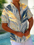 Art Hawaiian Casual Retro Short Sleeve Men's Shirts With Pocket