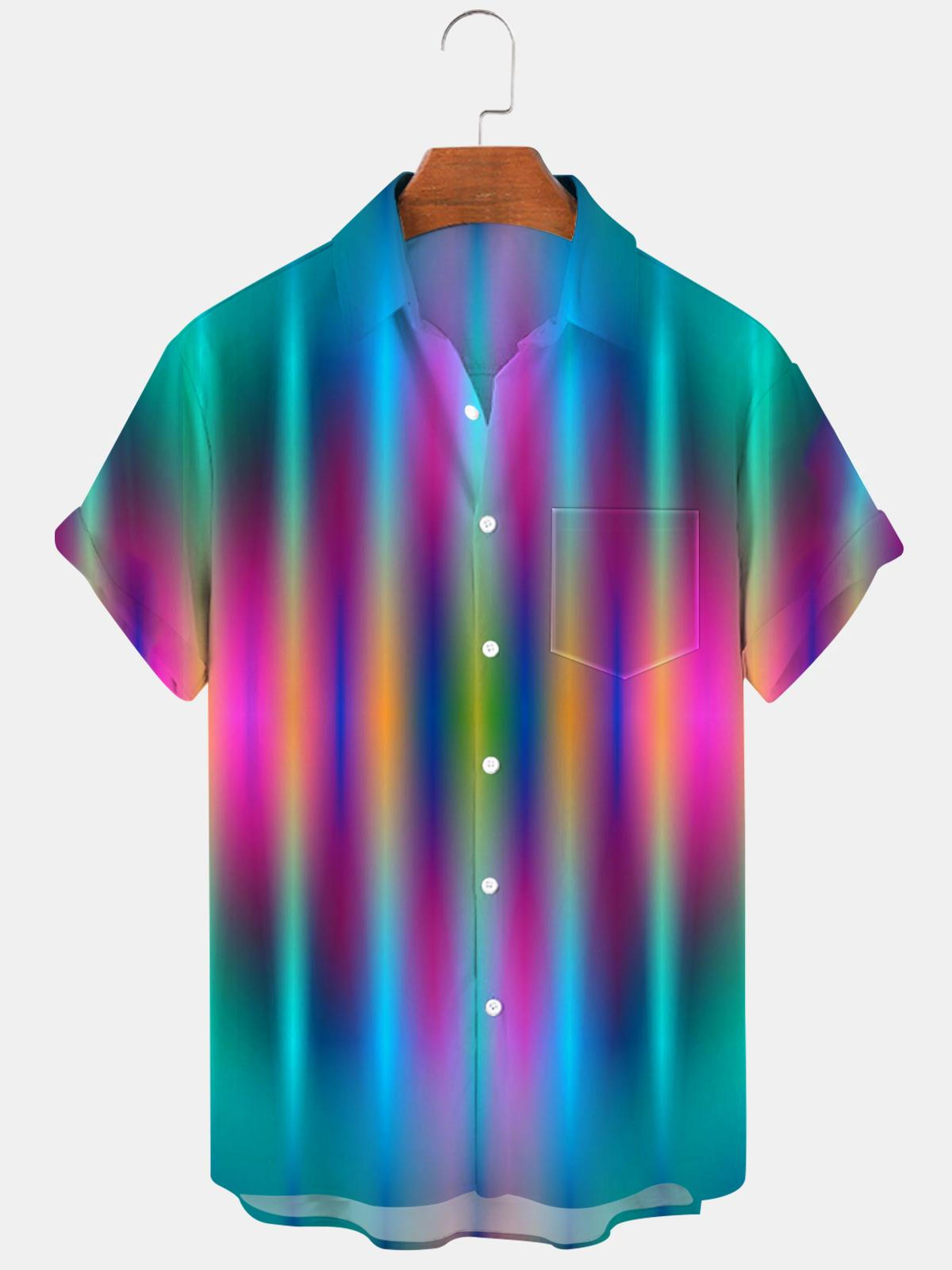 Abstract Men's Shirts With Pocket