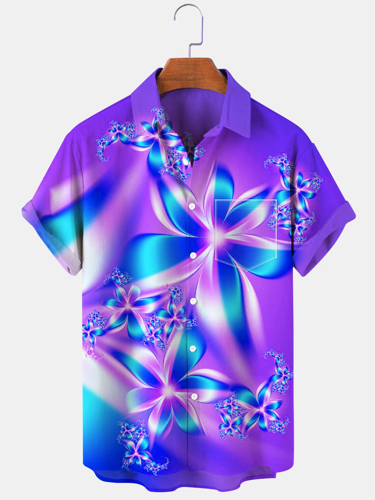 Flower Men's Shirts With Pocket