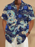 Art Hawaiian Casual Retro Short Sleeve Men's Shirts With Pocket