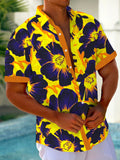 Art Hawaiian Casual Retro Short Sleeve Men's Shirts With Pocket